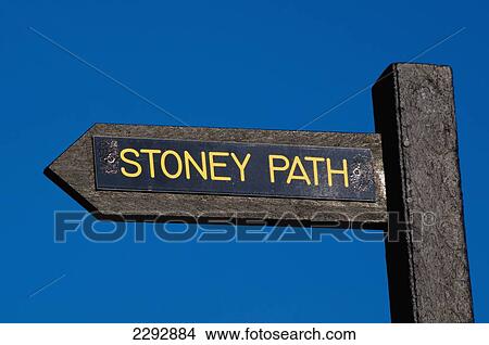 Picture - Shaftesbury Stoney Path Sign, Wiltshire, Uk. Fotosearch