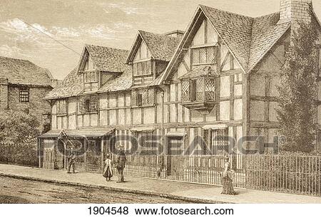 Shakespeare's Birthplace In Stratford-Upon-Avon, England. From The Illustrated Library Shakspeare, Published London 1890. View Large Photo Image Stock Photo - Shakespeare's Birthplace In Stratford-Upon-Avon, England. From The Illustrated Library Shakspeare, Published London 1890.. Fotosearch
