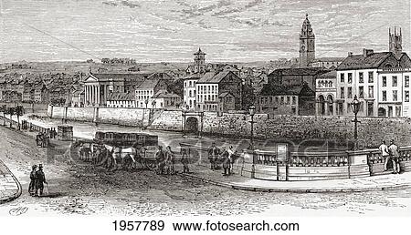 Stock Photo - Shandon By The River Lee, County Cork, Ireland In The Late 19Th Century. From Our Own Country Published 1898.. Fotosearch