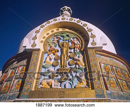 Stock Photo - Shanti Stupa Above Leh Leh. Fotosearch