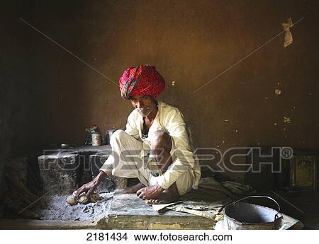 Picture - Shapura Bagh Village Rajasthan India. Fotosearch