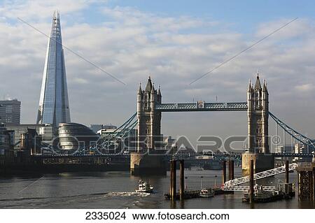 Picture - Shard Building With Tower Bridge; London, England, Uk. Fotosearch