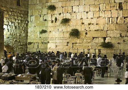 Stock Image - Shavout (Pentecost) At Western Wall; Jerusalem, Israel. Fotosearch