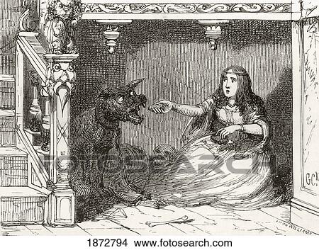 Picture - She Has Given Him A Bun And A Roll. Illustration By George Cruikshank To The Poem Bloudie Jacke Of Shrewsberrie. From The Book The Ingoldsby Legends Or Mirth And Marvels By Thomas Ingoldsby, Published 1865.. Fotosearch