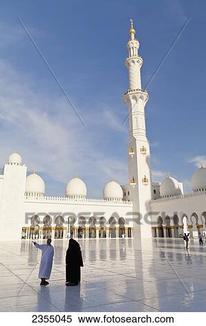 Stock Photography - Sheikh Zayed Grand Mosque; Abu Dhabi, United Arab Emirates. Fotosearch