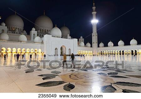 Sheikh Zayed Grand Mosque at night; Abu Dhabi, United Arab Emirates View Large Photo Image Stock Photo - Sheikh Zayed Grand Mosque at night; Abu Dhabi, United Arab Emirates. Fotosearch