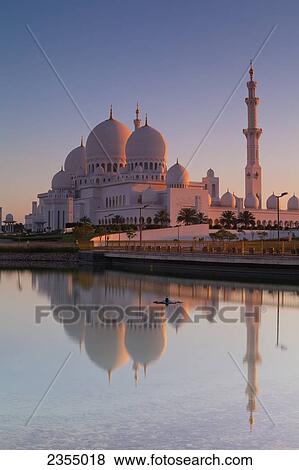 Sheikh Zayed Grand Mosque at sunrise; Abu Dhabi, United Arab Emirates View Large Photo Image Stock Photo - Sheikh Zayed Grand Mosque at sunrise; Abu Dhabi, United Arab Emirates. Fotosearch