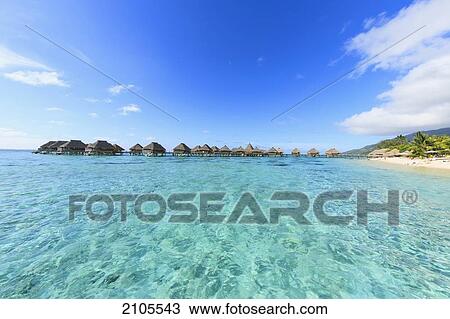 Stock Image - Sheraton Moorea Lagoon Resort And Spa; Moorea Island French Polynesia South Pacific. Fotosearch