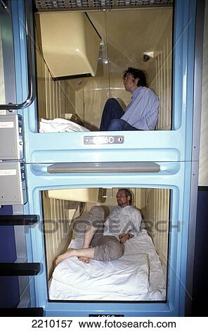 Stock Photo - Shinjuku-Ku Capsule Hotel Tokyo, Japan. Fotosearch