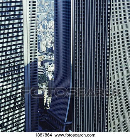 Picture - Shinjuku Skyscrapers From Tokyo Metropolitan Government Building, Close Up. Fotosearch