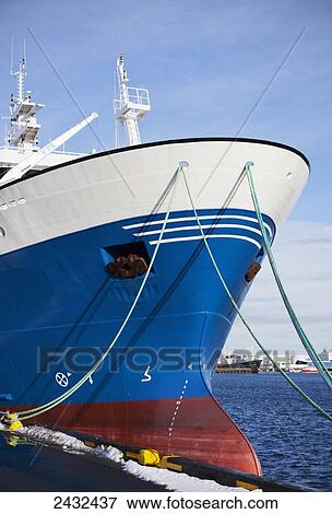 Stock Photo - Ship docked in the old harbour; Reykjvik, Iceland. Fotosearch