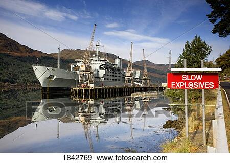 Ship In Harbor; Scotland, Uk View Large Photo Image Stock Photo - Ship In Harbor; Scotland, Uk. Fotosearch