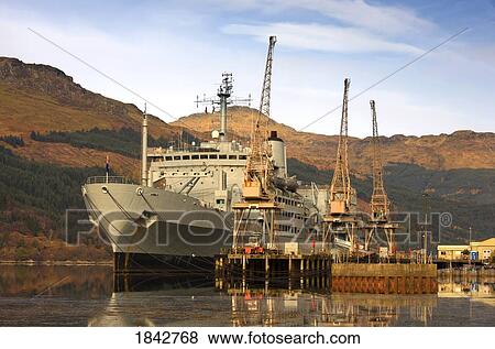 Ship In Harbour; Scotland, Uk View Large Photo Image Stock Photo - Ship In Harbour; Scotland, Uk. Fotosearch