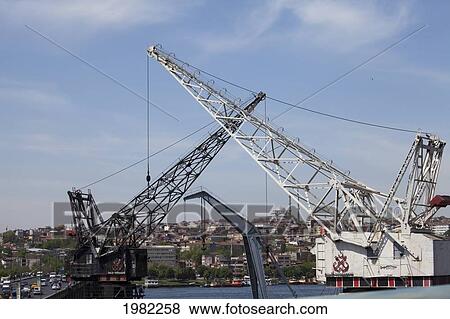Stock Photo - Shipping Docks On Bosphorus River; Istanbul Turkey. Fotosearch