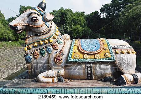 Stock Photo - Shiva's Consort, Nandi The Bull, In Tiruvannamalai, Tamil Nadu, India. Fotosearch