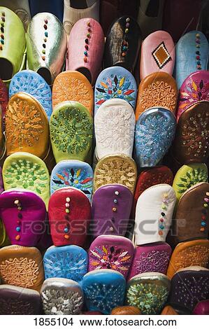 Picture - Shoe Display In A Shop In Essaouira, Morocco. Fotosearch