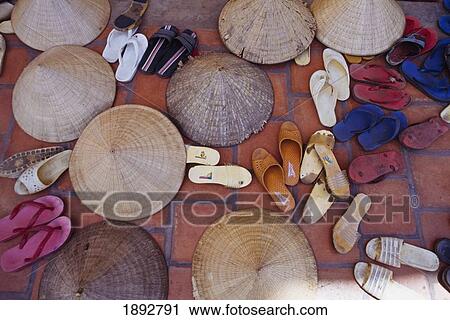 Shoes And Conical Hats At Cau Dai Temple View Large Photo Image Stock Image - Shoes And Conical Hats At Cau Dai Temple. Fotosearch