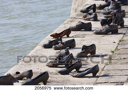 Shoes On Bank Of Danube River, Hungary, Europe View Large Photo Image Stock Photography - Shoes On Bank Of Danube River, Hungary, Europe. Fotosearch