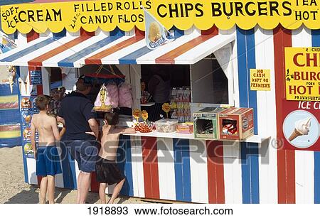 Stock Image - Shop On Weymouth Beach. Fotosearch