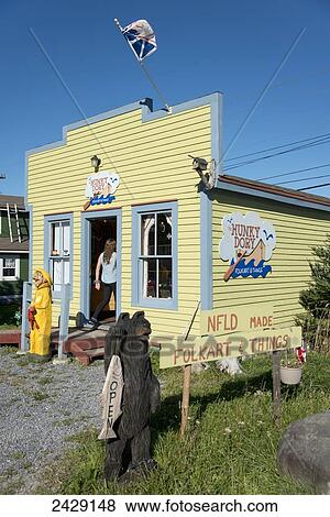 Stock Photo - Shop selling newfoundland made items, Gros Morne National Park; Newfoundland, Canada. Fotosearch