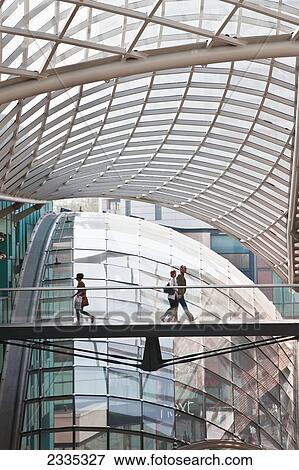Stock Photo - Shoppers At Cabot Circus Shopping Center; Bristol, England, Uk. Fotosearch