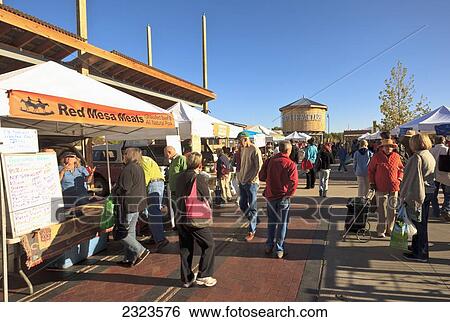 Shoppers at Santa Fe Saturday Market; Santa Fe, New Mexico, USA View Large Photo Image Stock Photograph - Shoppers at Santa Fe Saturday Market; Santa Fe, New Mexico, USA. Fotosearch