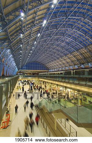 Picture - Shopping Area Of Eurostar Terminal At St Pancras Station, London, England. Fotosearch