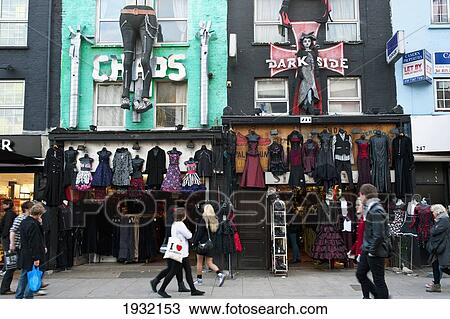 Stock Image - Shops In Camden High Street As Part Of The Famous Camden Market, North London, London, Uk. Fotosearch