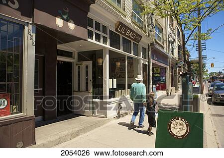 Stock Photograph - Shops In Leslieville, Toronto, Ontario. Fotosearch