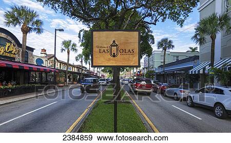 Stock Photo - Shops on Las Olas Blvd; Ft. Lauderdale, Florida, United States of America. Fotosearch
