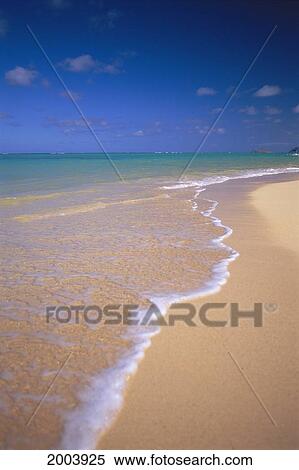 Shoreline Of Beach With Turquoise Ocean, Blue Sky View Large Photo Image Stock Photography - Shoreline Of Beach With Turquoise Ocean, Blue Sky. Fotosearch