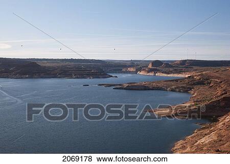 Shoreline Of Lake Powell; Arizona United States Of America View Large Photo Image Stock Photo - Shoreline Of Lake Powell; Arizona United States Of America. Fotosearch