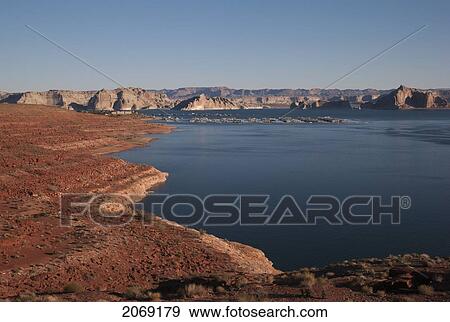 Stock Photo - Shoreline Of Lake Powell; Arizona United States Of America. Fotosearch