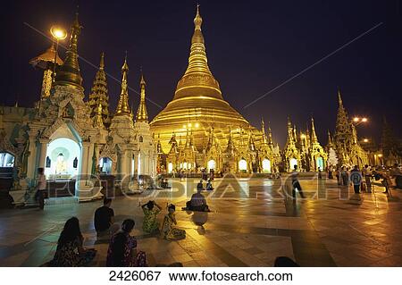 Shwedagon Pagoda; Rangoon, Burma View Large Photo Image Stock Photo - Shwedagon Pagoda; Rangoon, Burma. Fotosearch