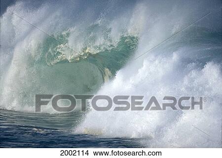 Side View Of Large Turbulent Waves Crashing, Whitewash And Ocean Spray View Large Photo Image Picture - Side View Of Large Turbulent Waves Crashing, Whitewash And Ocean Spray. Fotosearch