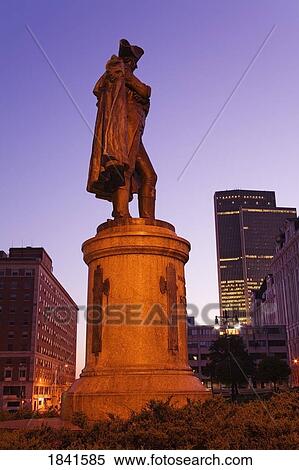 Stock Photography - Side View Of Statue Of Major General Philip Schuyler; Albany, New York, Usa. Fotosearch