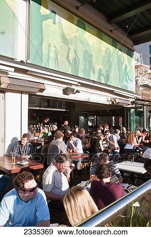 Sidewalk Cafe; New Zealand View Large Photo Image Stock Photo - Sidewalk Cafe; New Zealand. Fotosearch