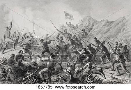 Stock Photography - Siege Of Vicksburg Mississippi 1863. Fight In Crater Made By Mine Explosion Under Confederate Works.. Fotosearch
