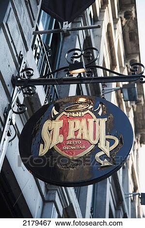 Sign For St. Paul Pub; Montreal Quebec Canada View Large Photo Image Stock Photo - Sign For St. Paul Pub; Montreal Quebec Canada. Fotosearch