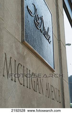 Stock Photo - Sign For The Drake On Michigan Avenue; Chicago Illinois United States Of America. Fotosearch