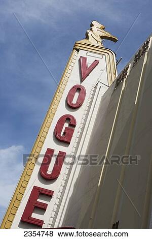 Stock Photo - Sign for the historic Vogue Theatre; Vancouver, British Columbia, Canada. Fotosearch