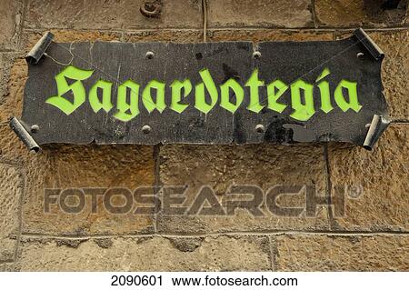 Sign Of Cider House Known As Sagardotegia, Bilbao, Basque Country, Spain View Large Photo Image Stock Image - Sign Of Cider House Known As Sagardotegia, Bilbao, Basque Country, Spain. Fotosearch