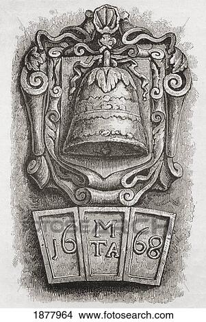 Picture - Sign Of The Bell Inn, Knightrider Street, London, England, 1668. From The Book Short History Of The English People By J. R. Green Published London 1893.. Fotosearch
