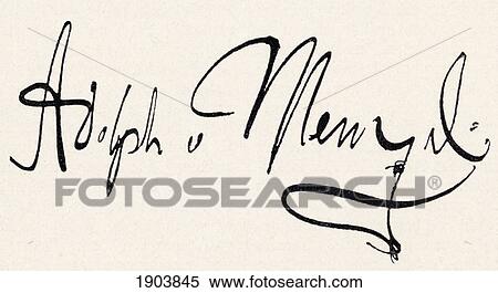 Stock Photography - Signature Of Adolph Friedrich Erdmann Von Menzel, 1815 To 1905. German Artist. From Die Gartenlaube, Published 1905.. Fotosearch