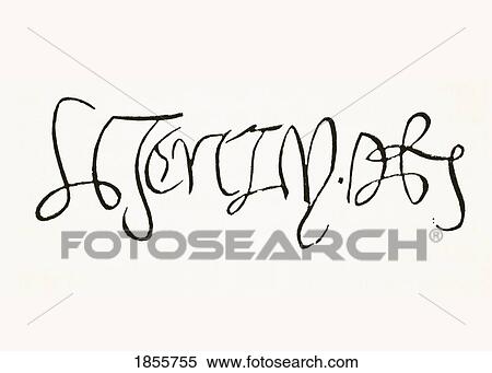 Stock Photography - Signature Of King Henry Viii Of England 1491 To 1547. From The National And Domestic History Of England By William Aubrey Published London Circa 1890. Fotosearch