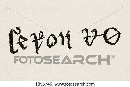 Stock Photograph - Signature Of King Richard Ii Of England 1367 To 1400. From The National And Domestic History Of England By William Aubrey Published London Circa 1890. Fotosearch
