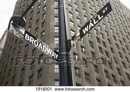 Signs For Broadway And Wall Street View Large Photo Image Stock Image - Signs For Broadway And Wall Street. Fotosearch