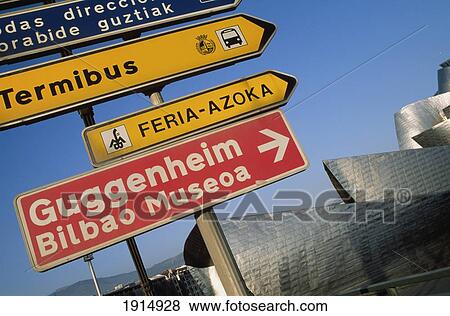 Stock Photo - Signs, Guggenheim Museum. Fotosearch