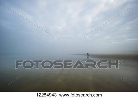 Stock Image - Silhouette against the foggy horizon; Oregon, United States of America. Fotosearch