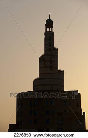 Silhouette at dusk of the Qatar Islamic Culture Center and Mosque (Fanar); Doha, Qatar View Large Photo Image Stock Image - Silhouette at dusk of the Qatar Islamic Culture Center and Mosque (Fanar); Doha, Qatar. Fotosearch